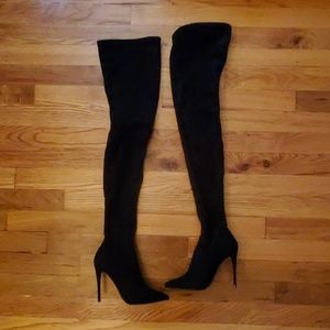 Over the knee suede boots